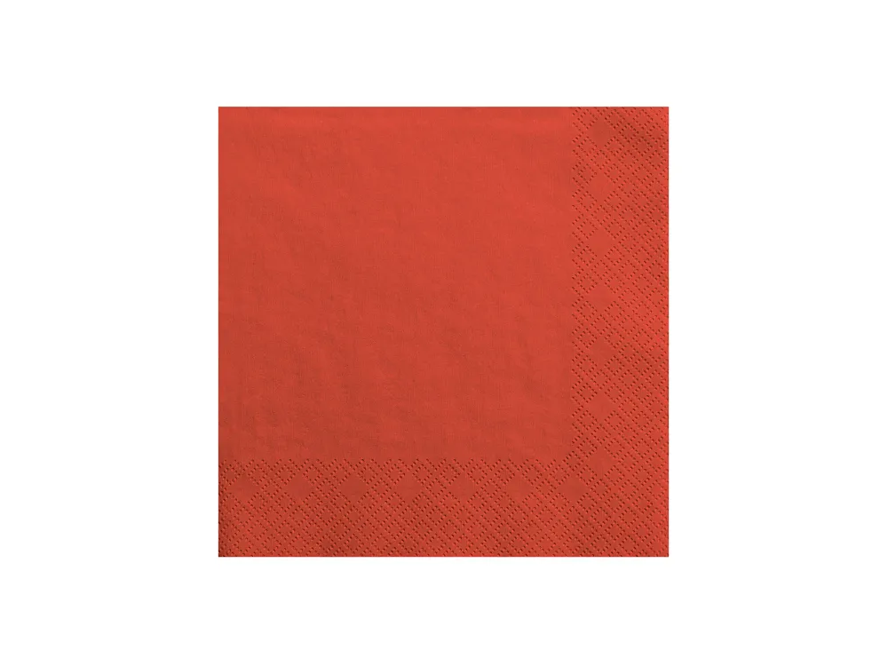 Paper napkins - PartyDeco - red, 33 x 33 cm, 20 pcs.
