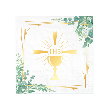 Communion paper napkins IHS - 10 pcs.