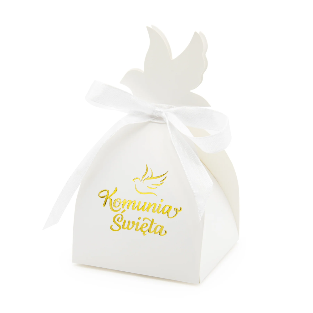 Holy Communion gift boxes - white and gold, 6 pcs.