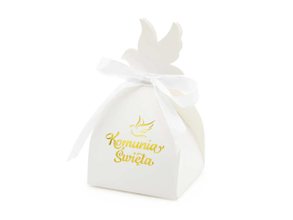 Holy Communion gift boxes - white and gold, 6 pcs.
