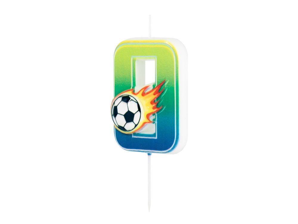 Świeczka urodzinowa Football - cyferka 0