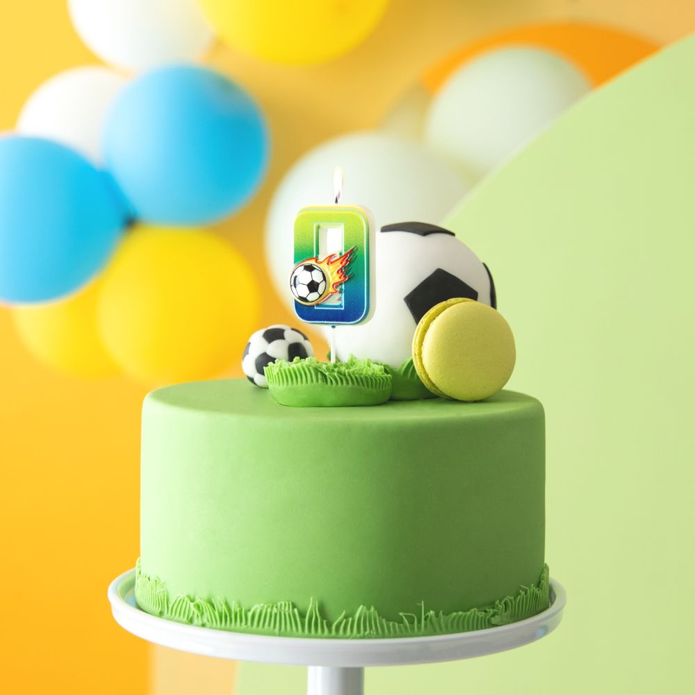 Świeczka urodzinowa Football - cyferka 0