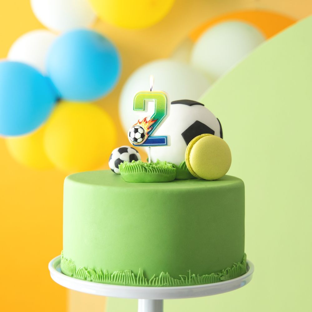 Świeczka urodzinowa Football - cyferka 2