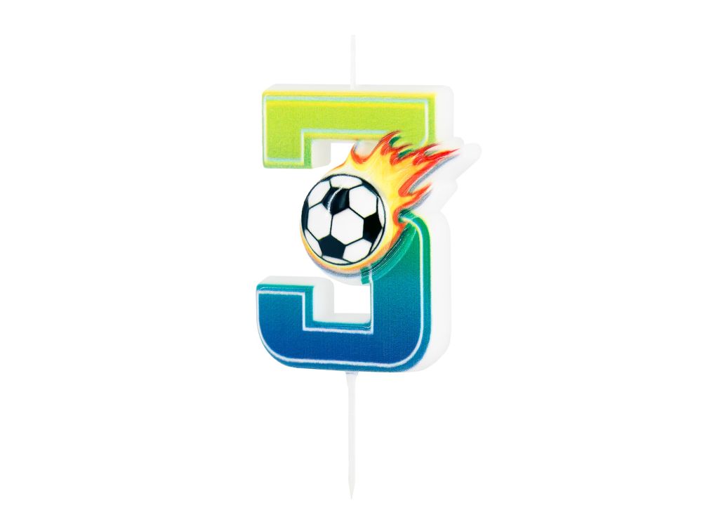 Świeczka urodzinowa Football - cyferka 3