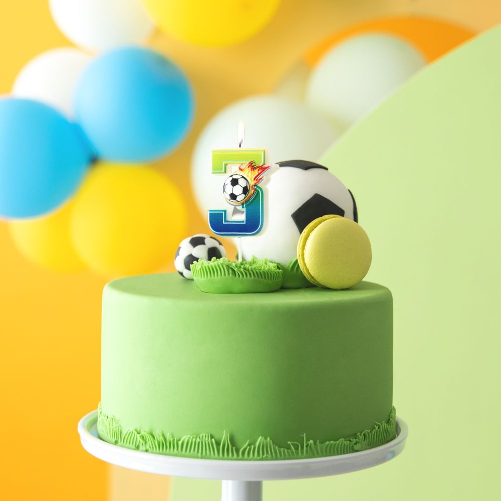 Świeczka urodzinowa Football - cyferka 3