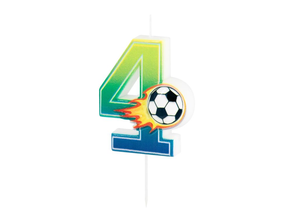 Birthday candle Football - number 4