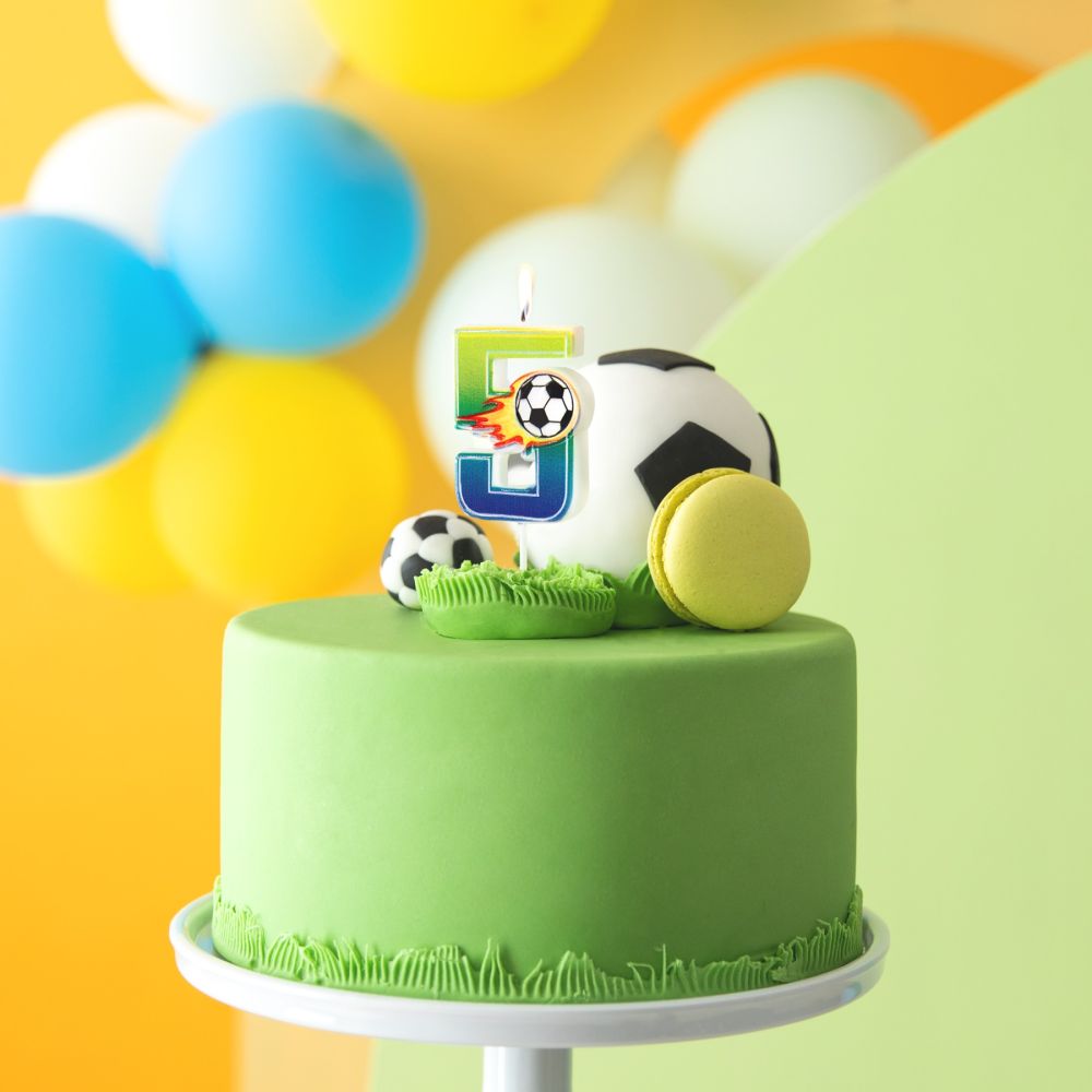 Świeczka urodzinowa Football - cyferka 5