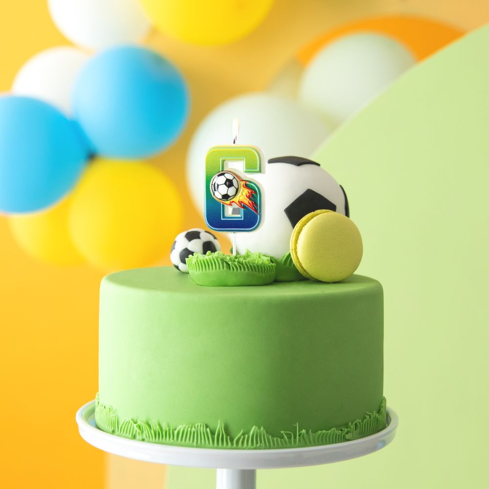 Świeczka urodzinowa Football - cyferka 6