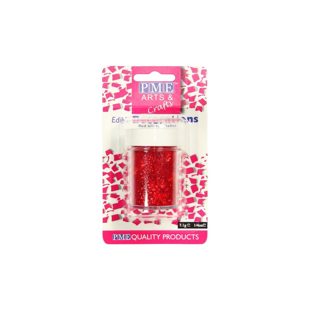 Edible glitter flakes Red - PME