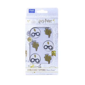 Harry Potter sugar decorations - PME - Logo & Glasses, 6 pcs.