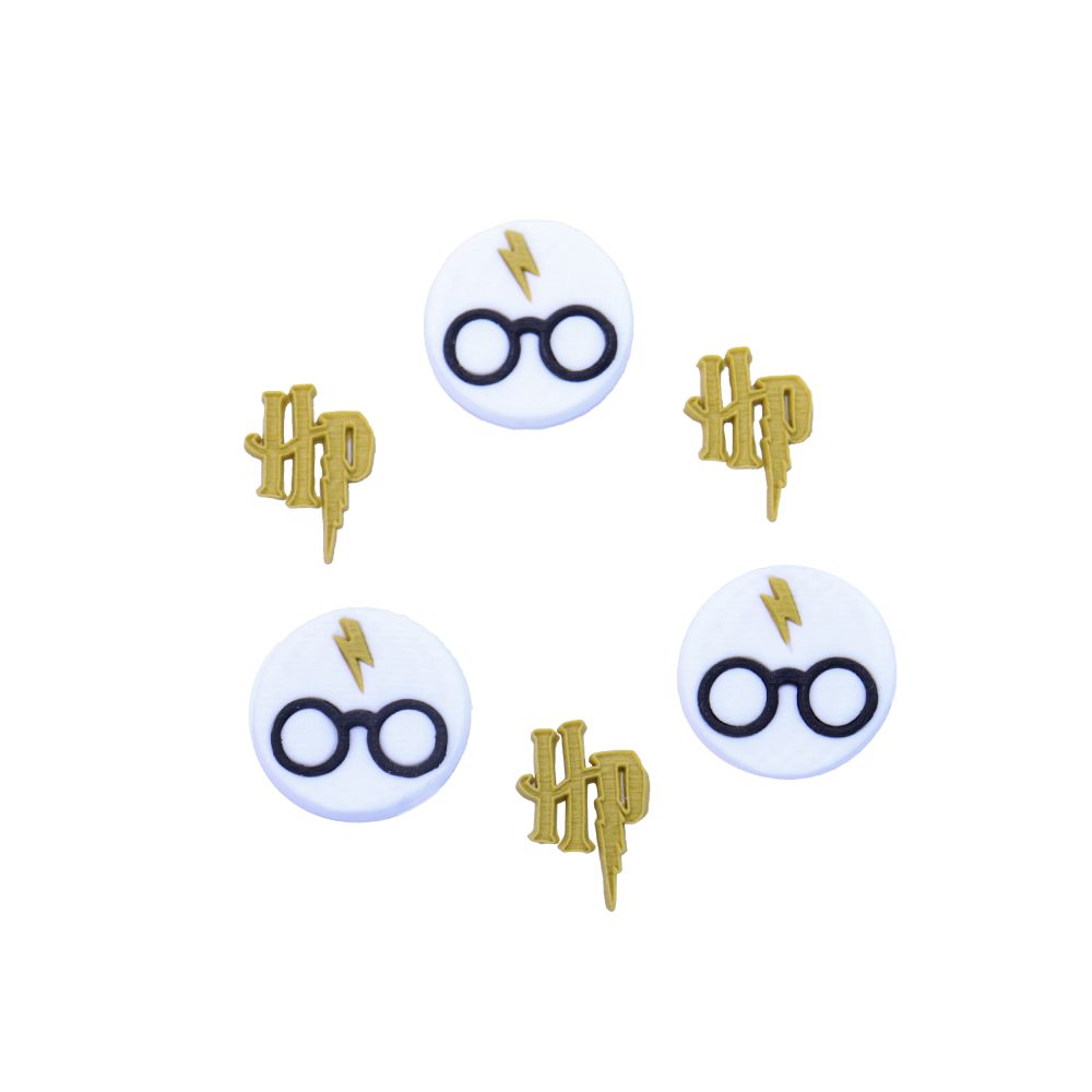 Ozdoby cukrowe Harry Potter - PME - Logo & Glasses, 6 szt.