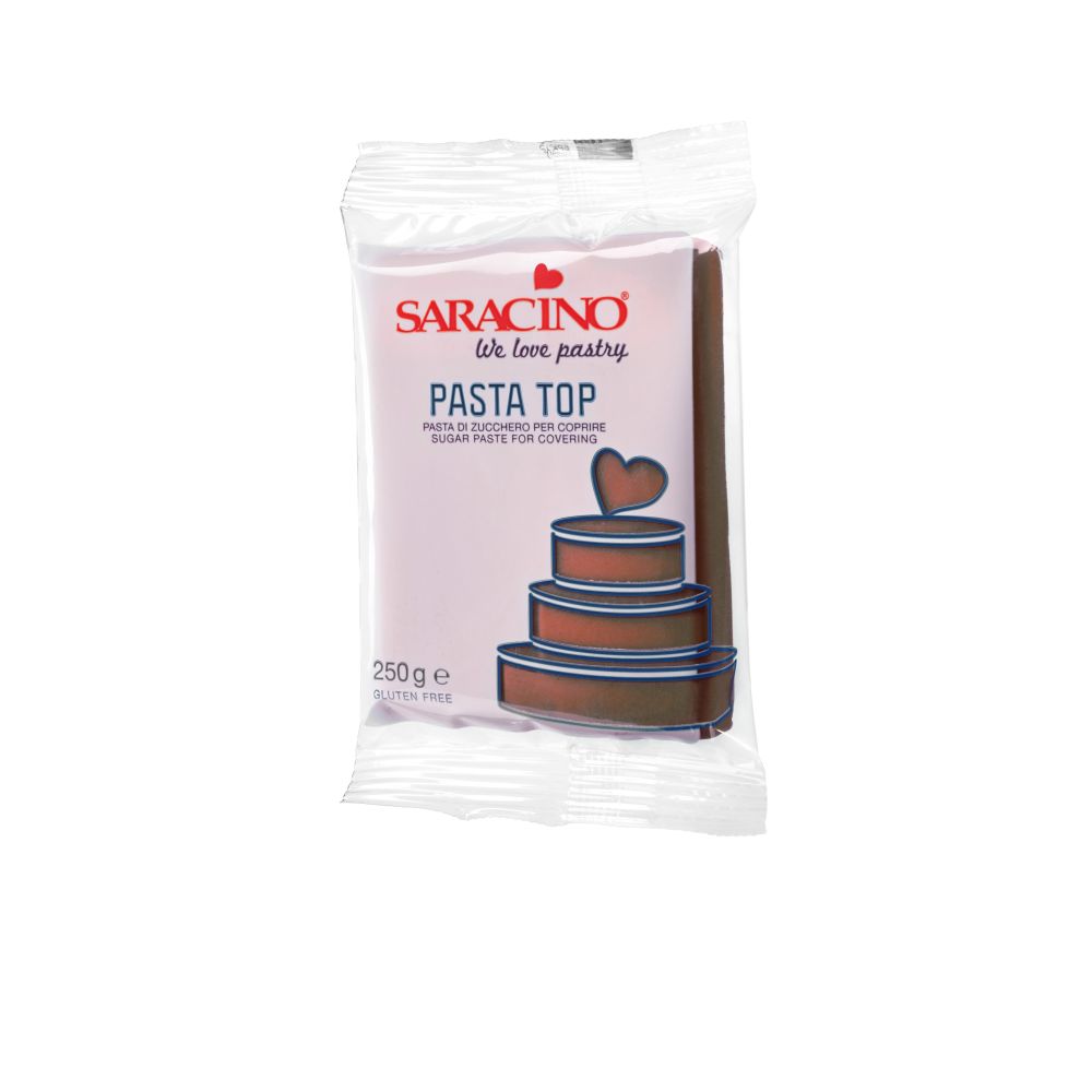 Modelling paste for covering Pasta Top - Saracino - Brown, 250 g