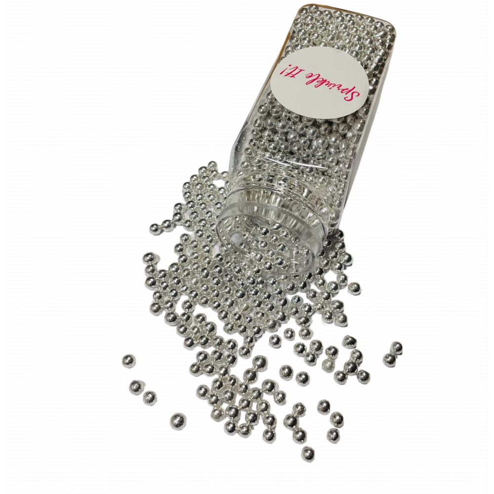 Posypka cukrowa perełki - Sprinkle It! - Silver Rain, 100 g