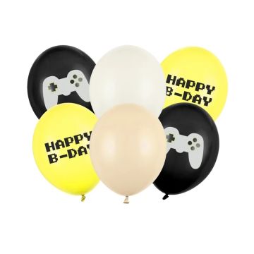 Latex balloons Gaming Party - PartyDeco - 30 cm, 6 pcs.
