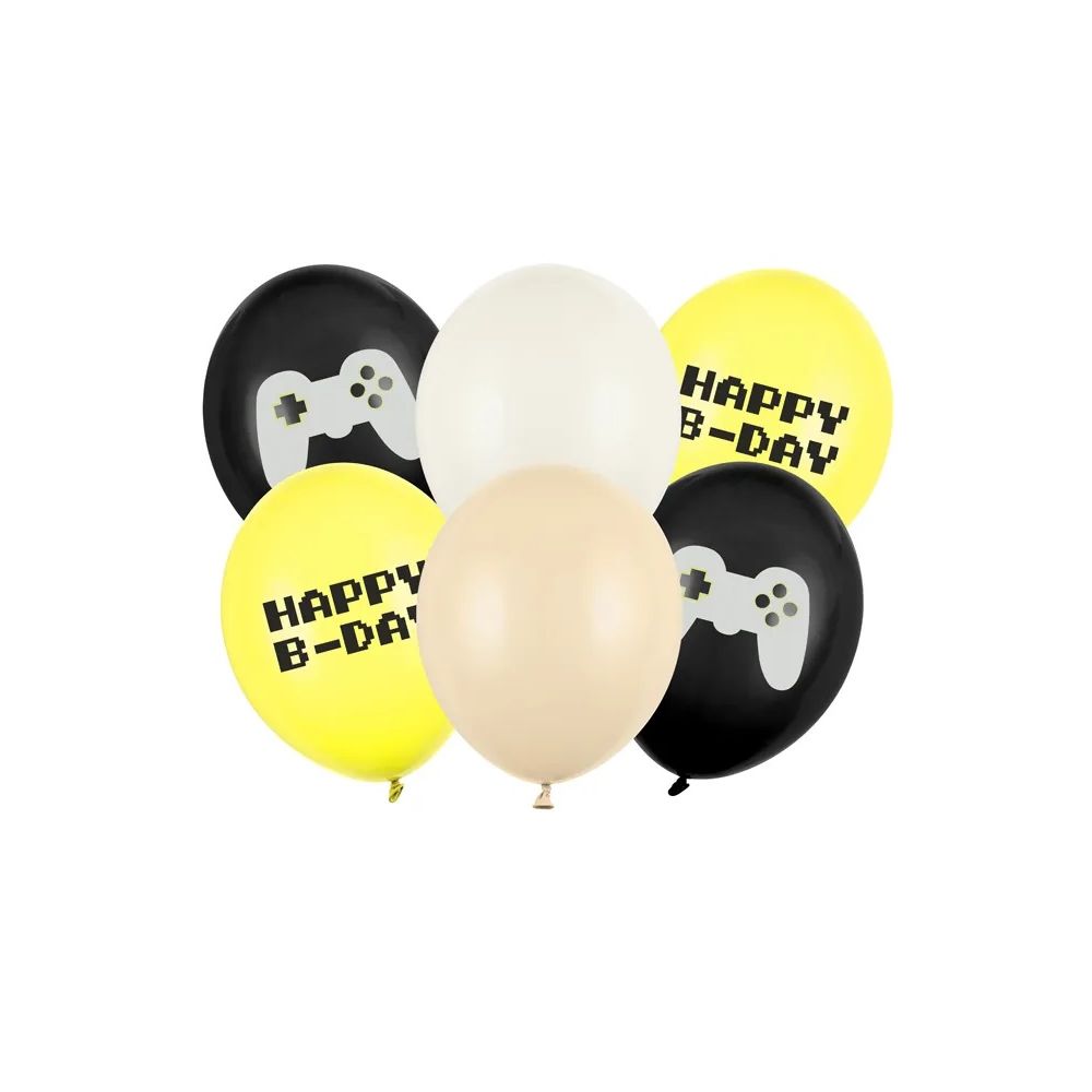 Balony lateksowe Gaming Party - PartyDeco - 30 cm, 6 szt.
