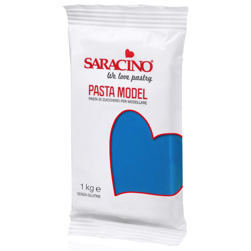 Masa cukrowa do modelowania figurek - Saracino - niebieska, 1 kg