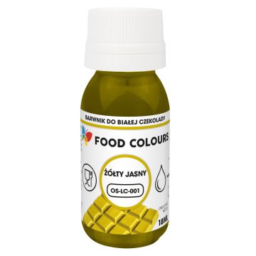 Barwnik spożywczy do białej czekolady - Food Colours - żółty jasny, 18 ml