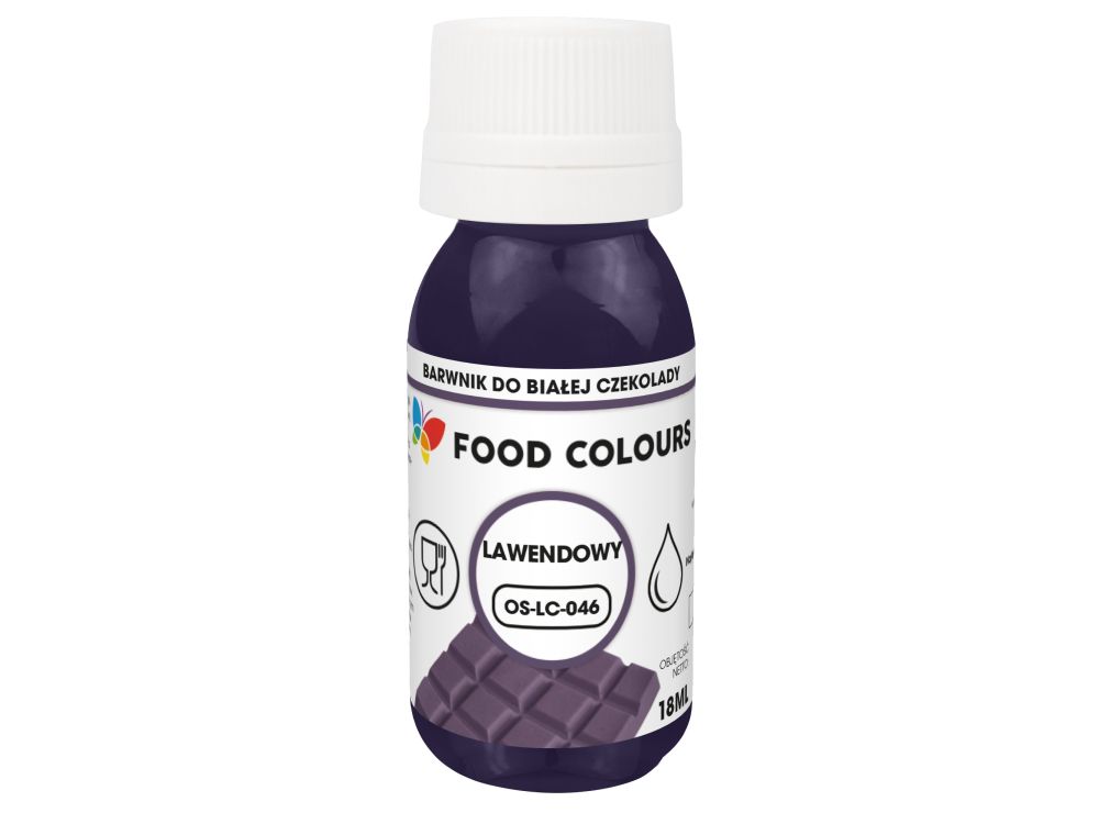 Barwnik spożywczy do białej czekolady - Food Colours - lawendowy, 18 ml