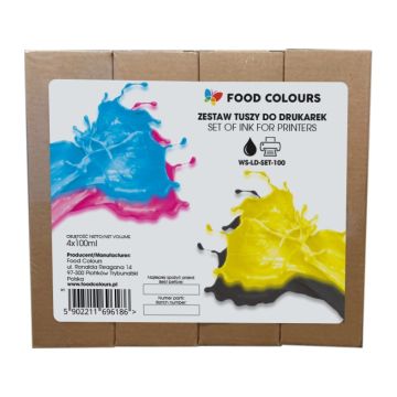 Set of food inks for printers - Food Colors - 4 x 100 ml
