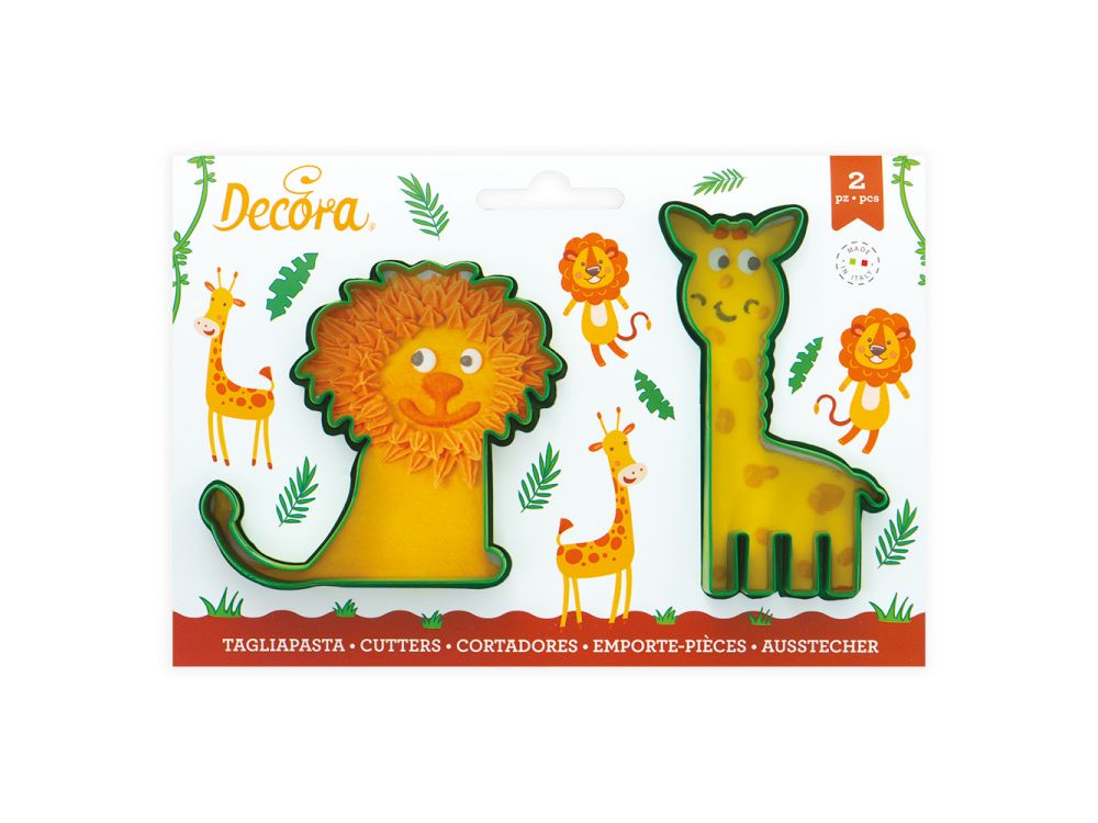 Cookie cutters - Decora - Giraffe and Lion, 2 pcs.