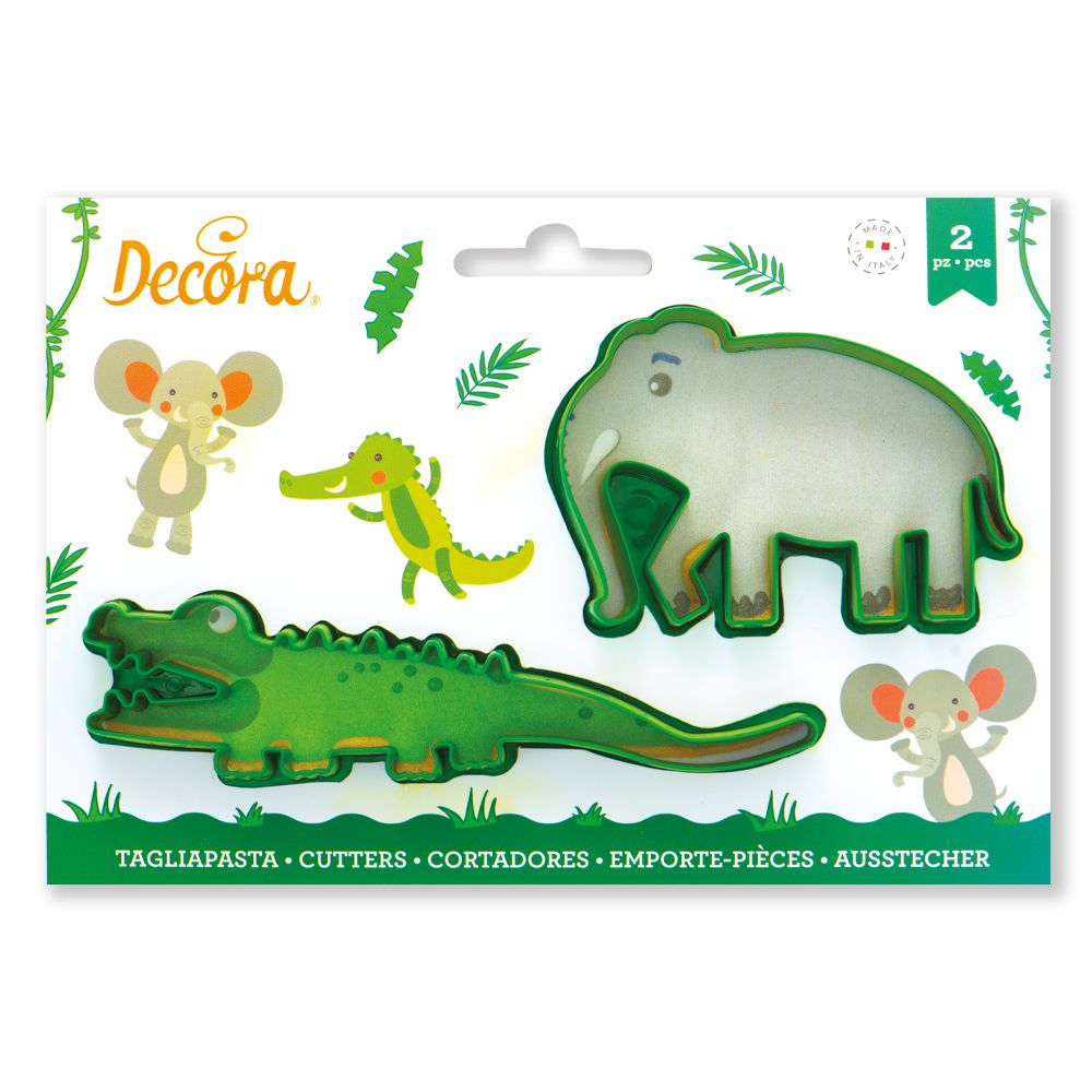 Cookie cutters - Decora - Crocodile and Elephant, 2 pcs.