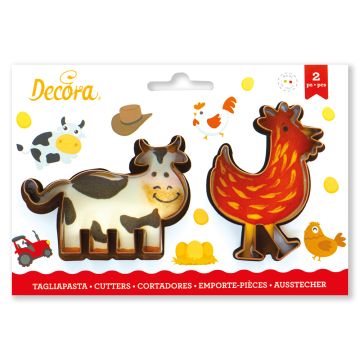 Cookie cutters - Decora - Cow and Hen, 2 pcs.