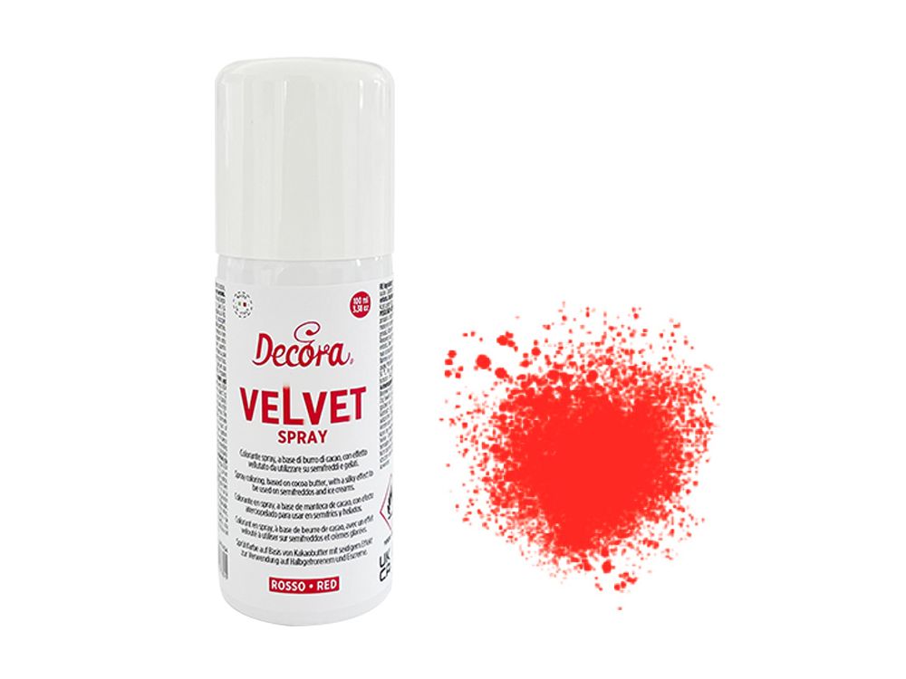 Zamsz w sprayu Velvet Spray - Decora - Red, 100 ml