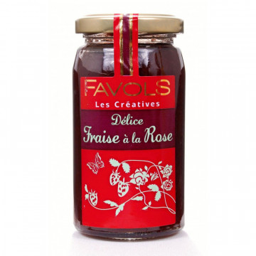 Strawberry jam with rose petals - Favols - 260 g