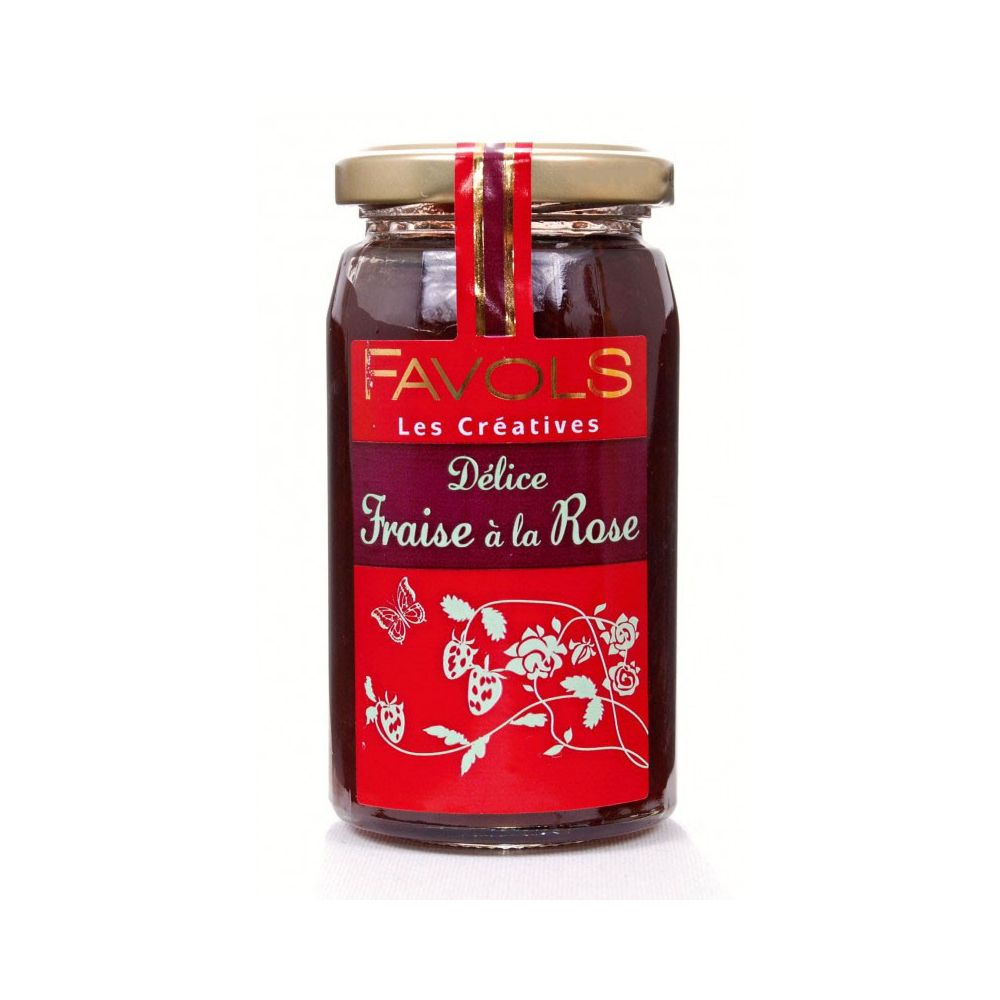 Strawberry jam with rose petals - Favols - 260 g