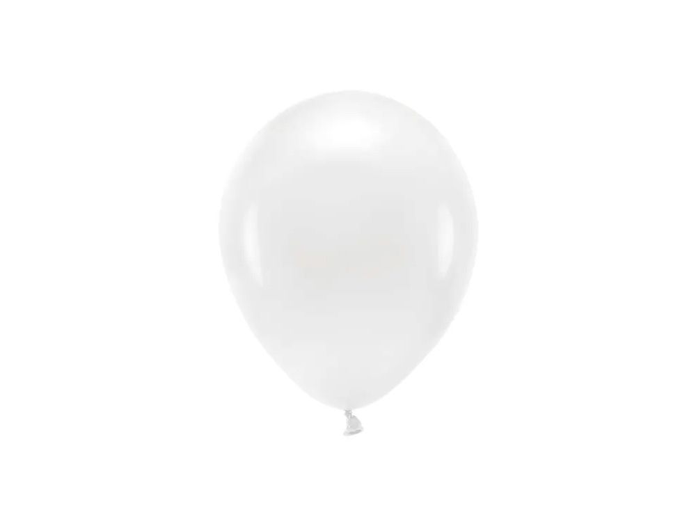 Eco Pastel latex balloons - PartyDeco - white, 26 cm, 10 pcs.