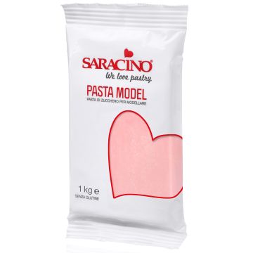 Masa cukrowa do modelowania figurek - Saracino - różowa, 1 kg