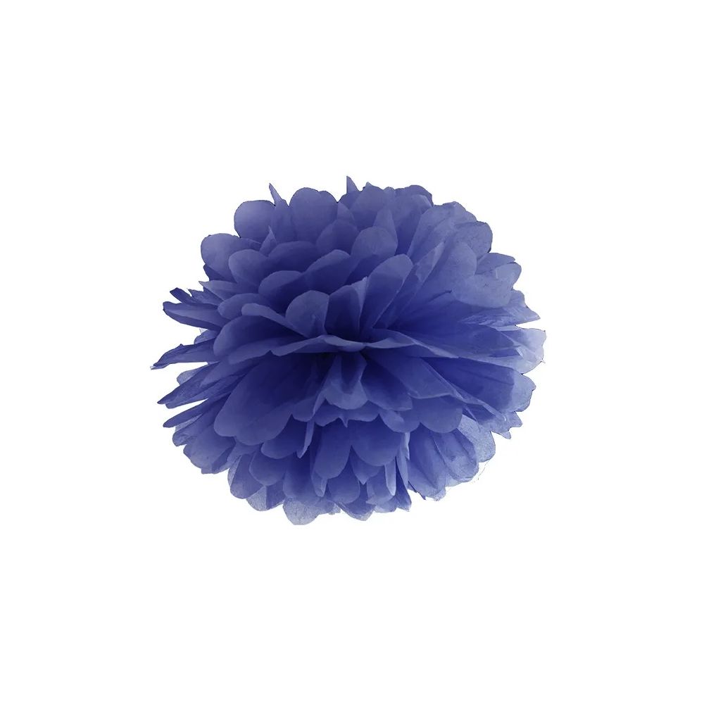 Tissue paper pompom decoration - PartyDeco - navy blue, 25 cm