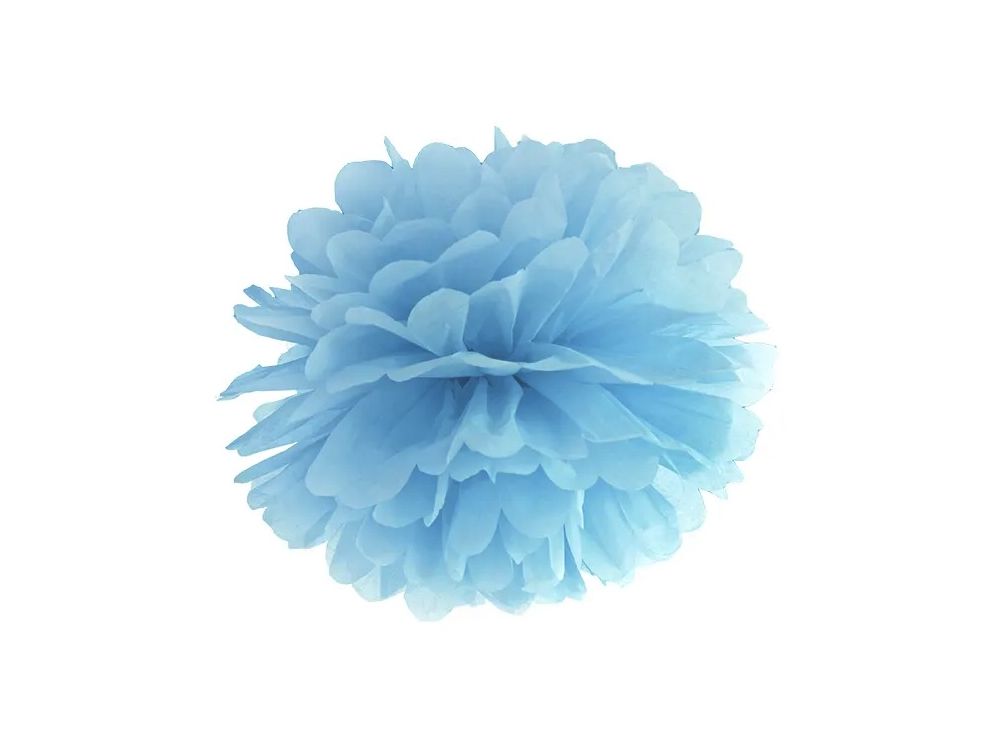 Pompon bibułowy - PartyDeco - jasnoniebieski, 25 cm