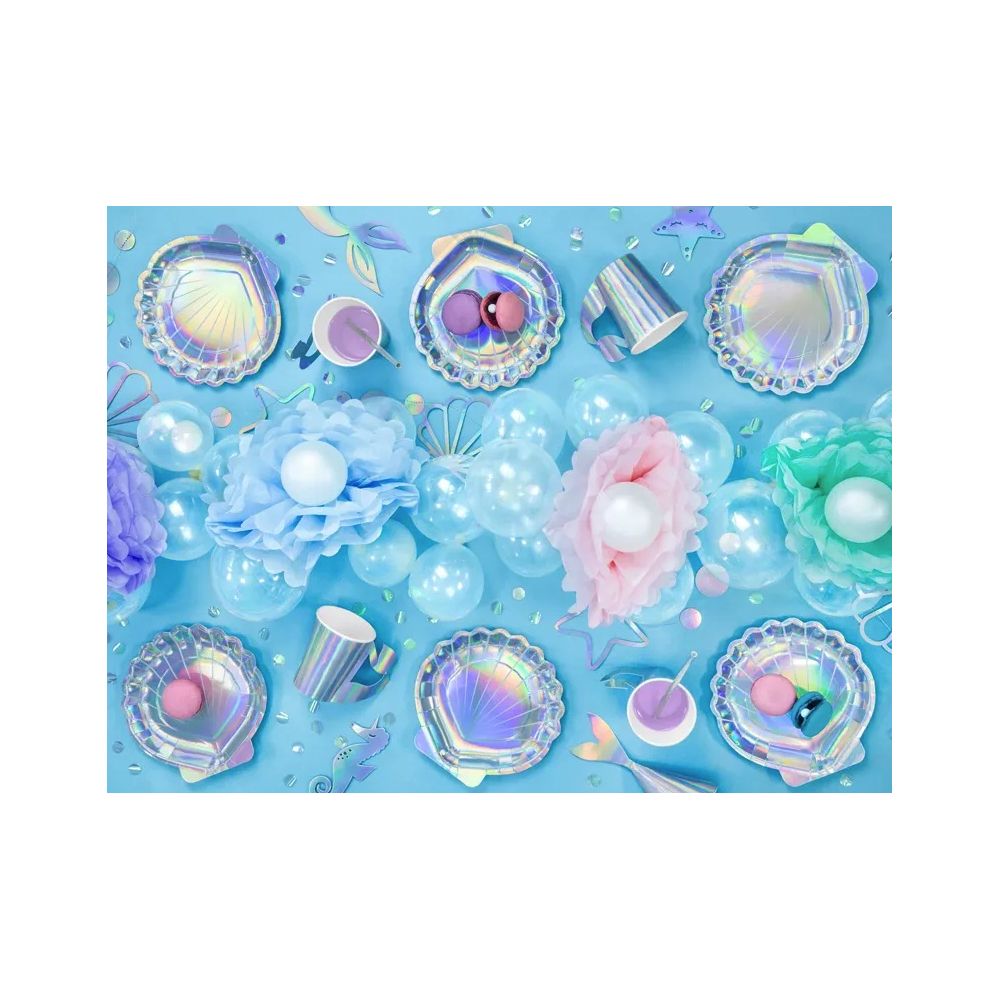 Tissue paper pompom decoration - PartyDeco - light blue, 25 cm