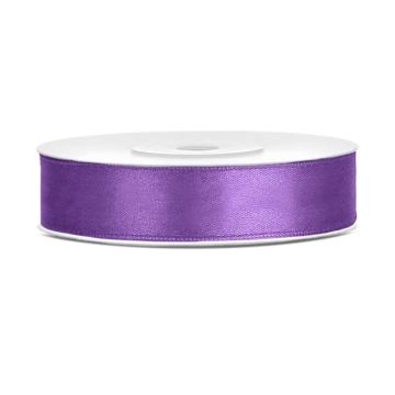 Satin ribbon - PartyDeco - lavender, 12 mm x 25 m