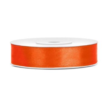 Satin ribbon - PartyDeco - orange, 12 mm x 25 m