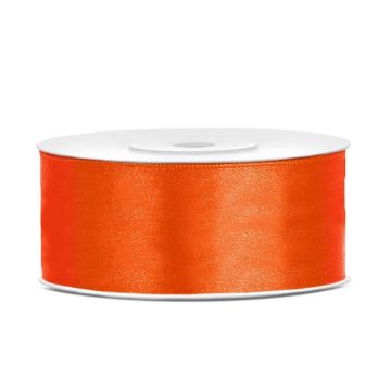 Satin ribbon - PartyDeco - orange, 25 mm x 25 m