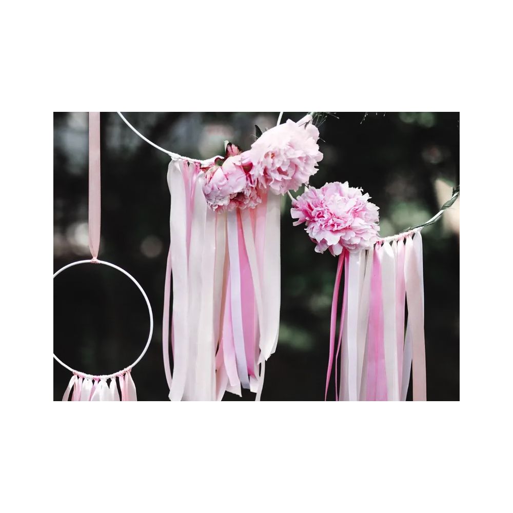 Satin ribbon - PartyDeco - light pink, 25 mm x 25 m
