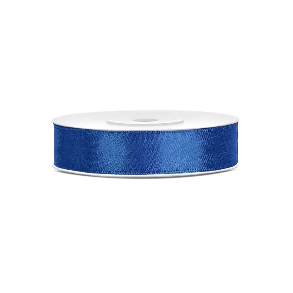 Satin ribbon - PartyDeco - royal blue, 25 mm x 25 m