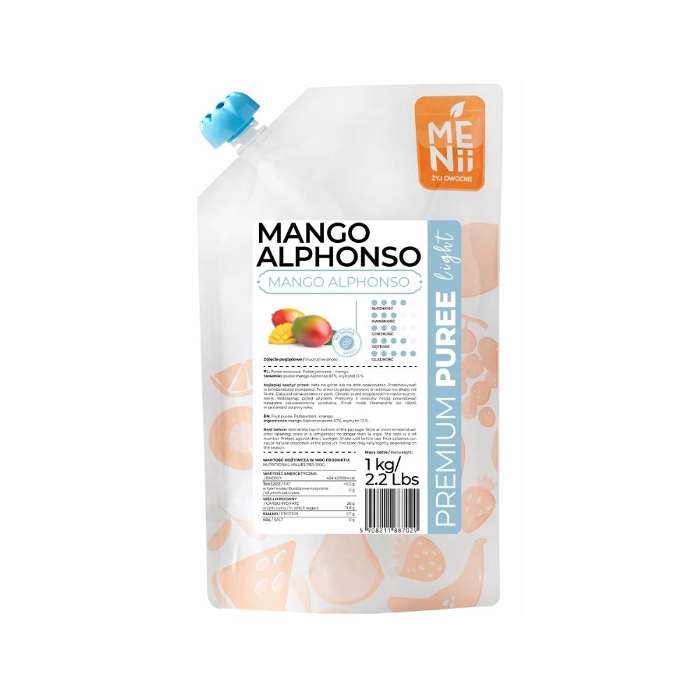 Fruit pulp Premium Puree Light - Menii - Mango, 1 kg