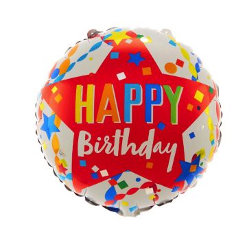 Foil balloon Colorful Birthday - 45 cm