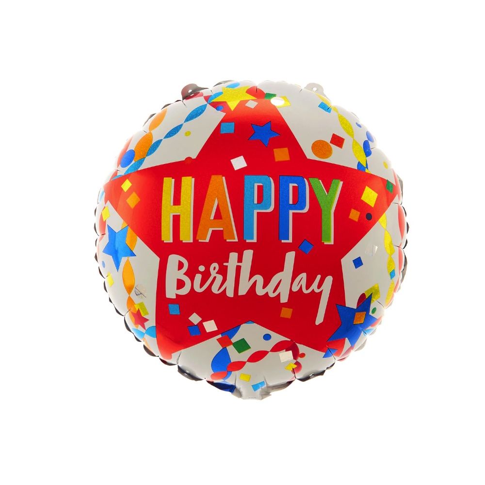 Balon foliowy Kolorowe Urodziny - 45 cm