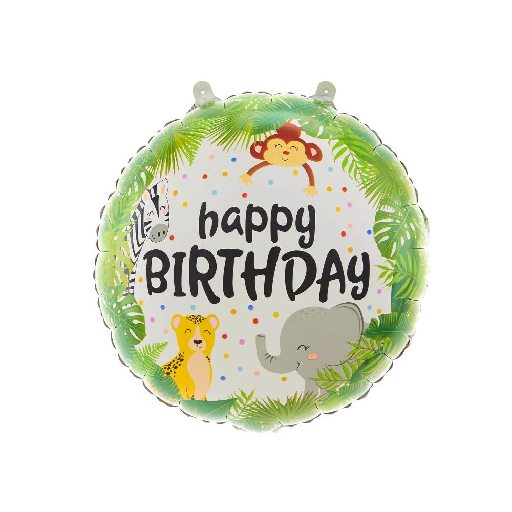 Foil balloon Happy Birthday Animals - 45 cm