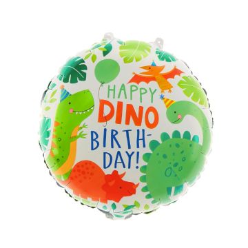 Balon foliowy Happy Birthday Dinozaury - 45 cm