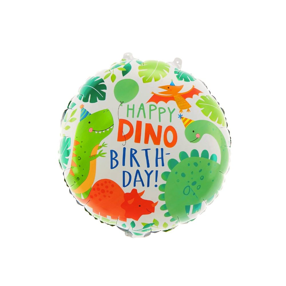 Balon foliowy Happy Birthday Dinozaury - 45 cm