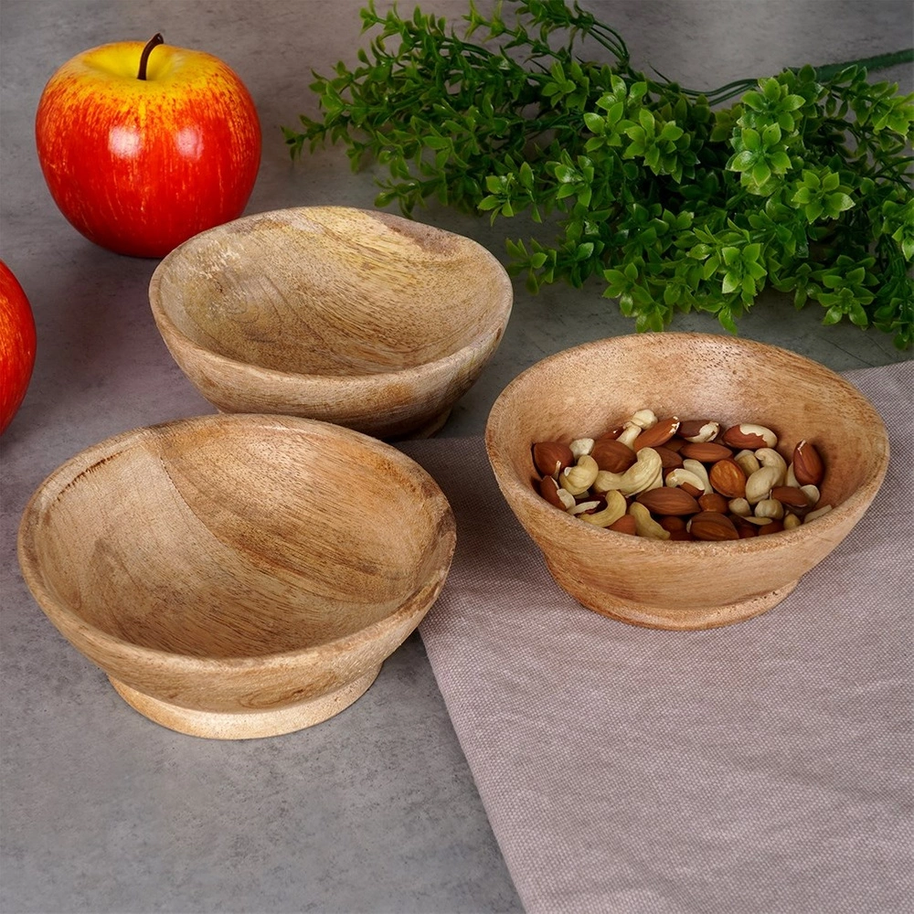 Set of wooden serving bowls - Orion - 140 ml, 3 pcs.