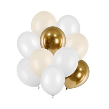 Set of latex balloons - PartyDeco - cream, 10 pcs.