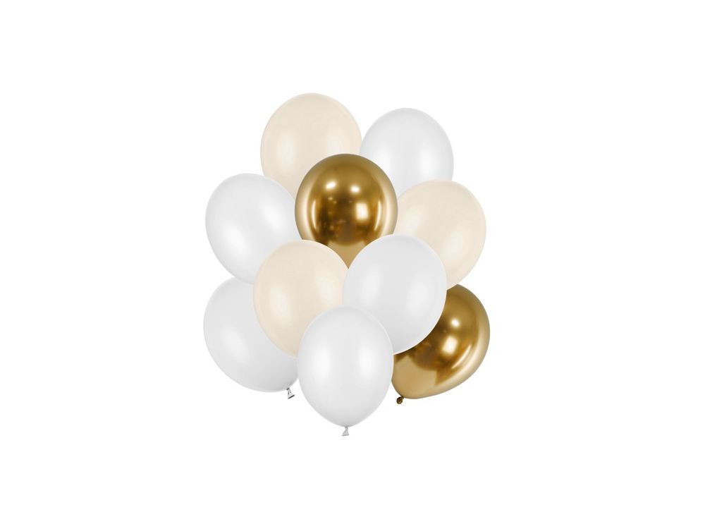 Zestaw balonów lateksowych - PartyDeco - kremowe, 10 szt.