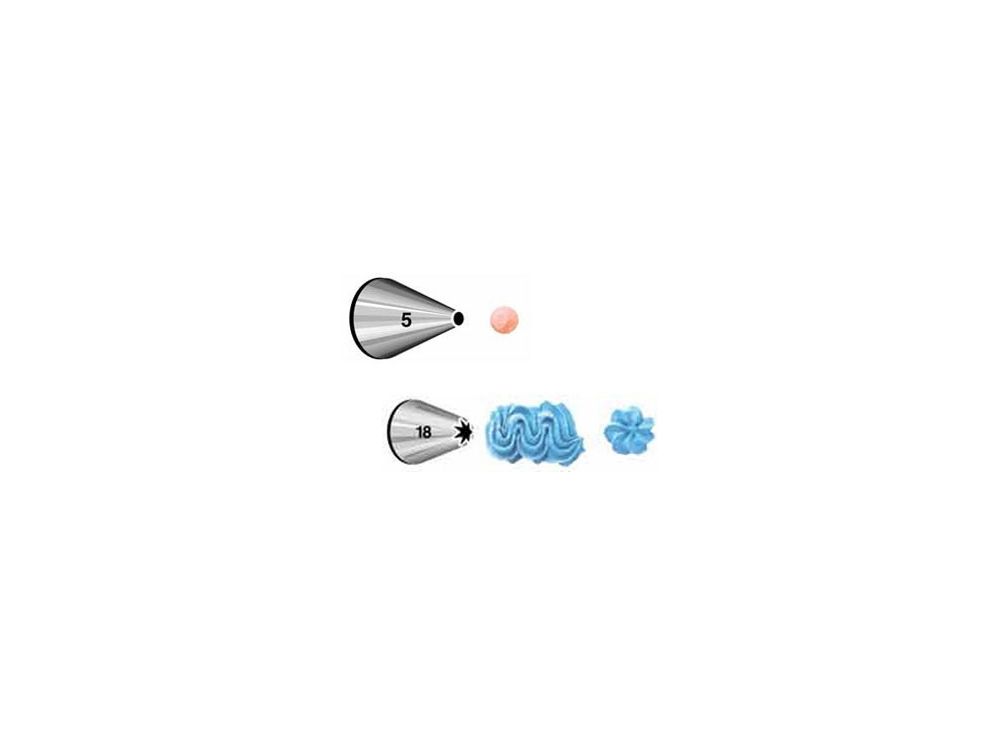 Confectionery decoration tips set - Wilton - nr. 5 and 18