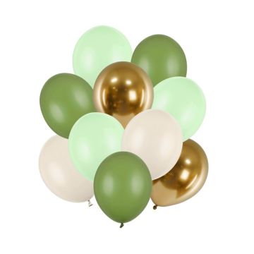 Zestaw balonów lateksowych - PartyDeco - zielone, 10 szt.